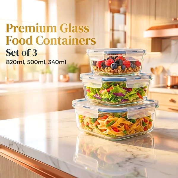 Borosilicate_Square_Shape_Airtight_Glass_Food_Container-Set_of_three_(Free_Insulated_Tiffin_Bag_and_120_Ml._Glass_Jar_for_Pickle/Mouth_Freshner)