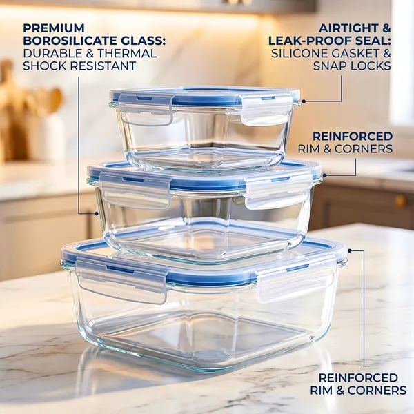 Borosilicate_Square_Shape_Airtight_Glass_Food_Container-Set_of_three_(Free_Insulated_Tiffin_Bag_and_120_Ml._Glass_Jar_for_Pickle/Mouth_Freshner)