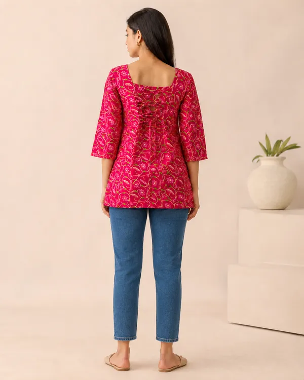 My_Think_Gulabi_Vine_Printed_Kurti