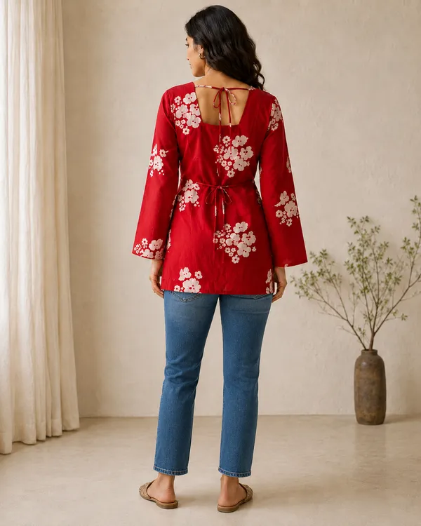 My_Think_Back_Tie-Up_Floral_Kurti_for_Women