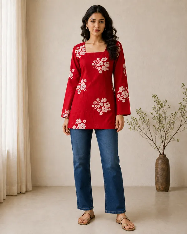 My_Think_Back_Tie-Up_Floral_Kurti_for_Women