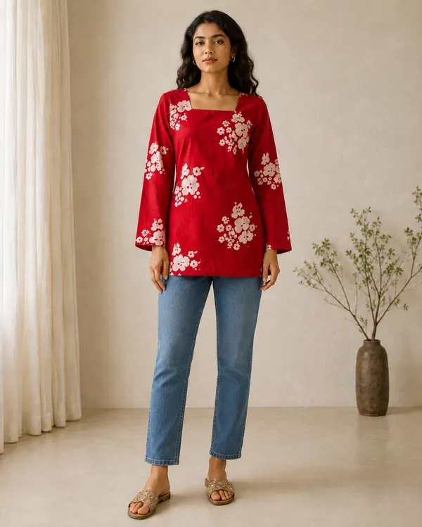 My_Think_Back_Tie-Up_Floral_Kurti_for_Women