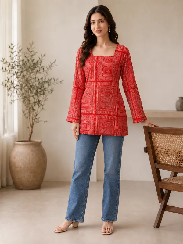 My_Think_Back_Tie-Up_Printed_Kurti_for_Women