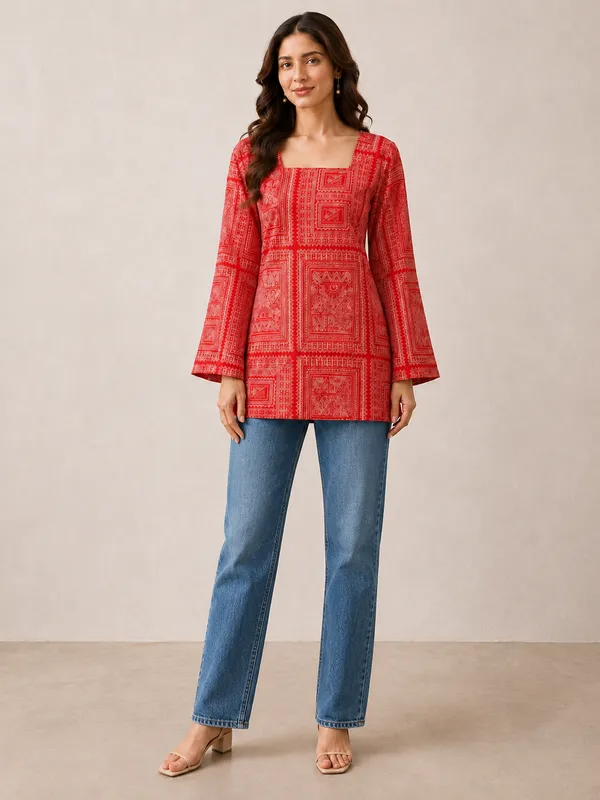 My_Think_Back_Tie-Up_Printed_Kurti_for_Women