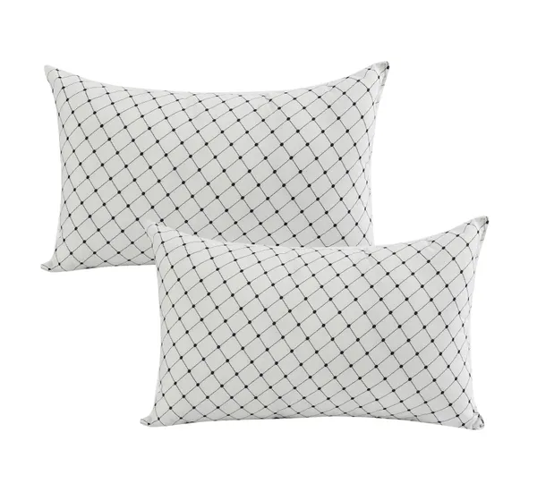 White_And_Black_Polycotton_Pillow_For_Home_&_Decor