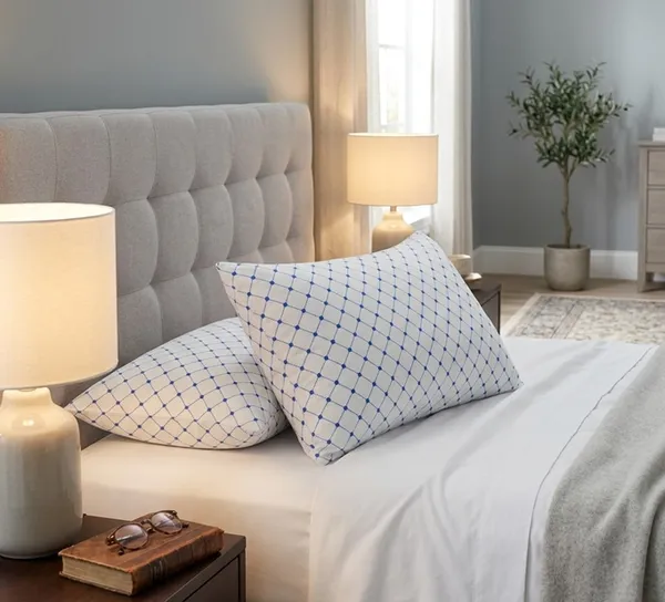 White_And_Blue_Polycotton_Pillow_For_Home_&_Decor