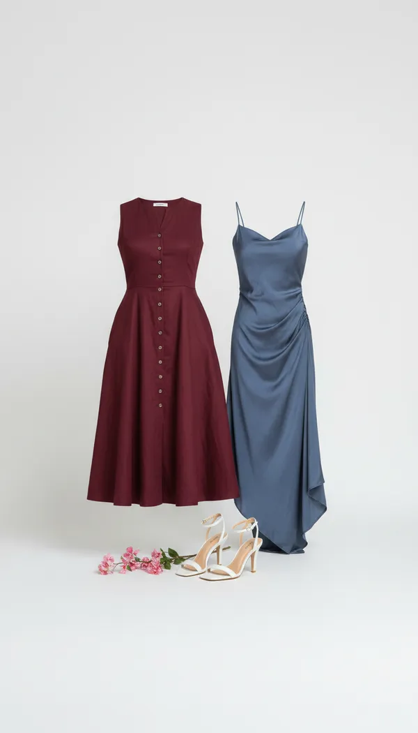 Maroon_&_Blue_Polyester_Blend_Midi_Dress_For_Women_(Combo_of_2)