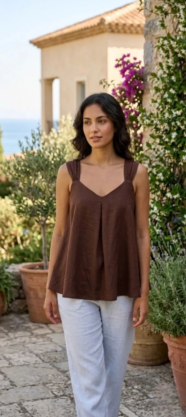 Brown_Linen_Top_For_Women