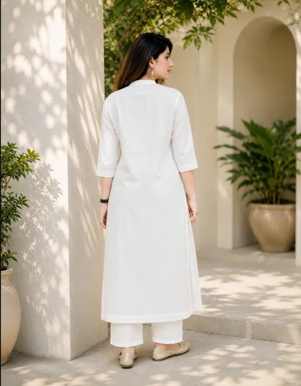 White_Cotton_Blend_Kurta_Set_For_Women
