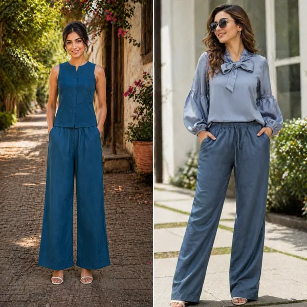 Blue_Linen_Co-ord_Set_For_Women_(Combo_of_2)
