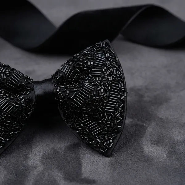 Black_Beads_Satin_Ribbon_Bow_For_Men_