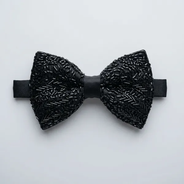 Black_Beads_Satin_Ribbon_Bow_For_Men__