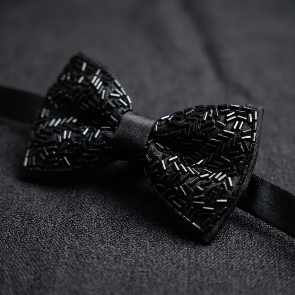 Black_Beads_Satin_Ribbon_Bow_For_Men__
