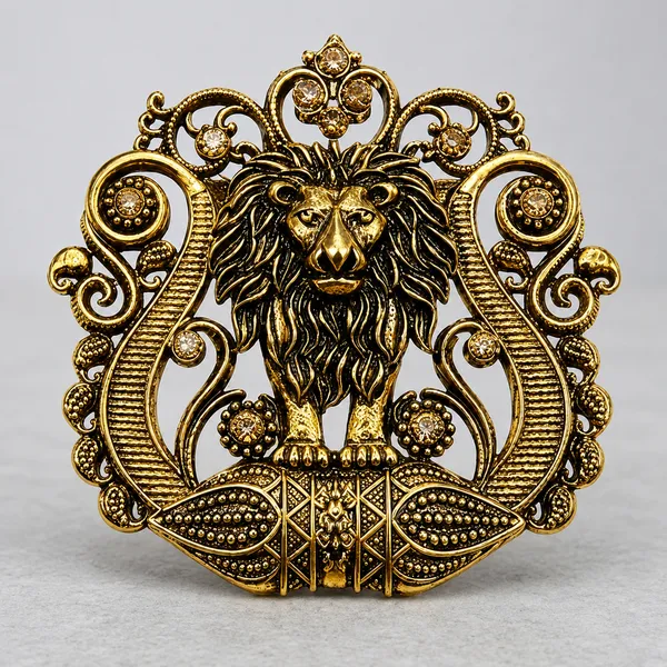 Antique_Finish_Lion_Crest_Decorative_Metal_Embellishment_