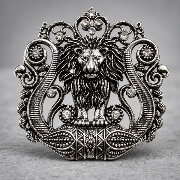 Antique_Finish_Lion_Crest_Decorative_Metal_Embellishment_