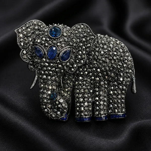 Sparkling_Blue_Crystal_Elephant_Brooch