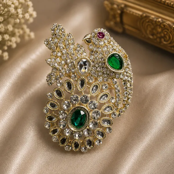 Sparkling_Peacock_Crystal_Brooch_with_Green_and_Purple_Accents
