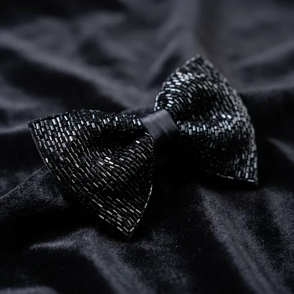 Black_Beads_Satin_Ribbon_Bow_For_Men__