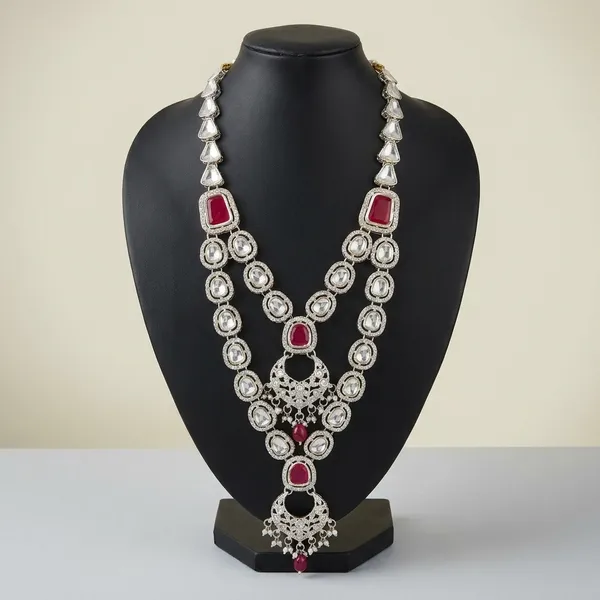 White_And_Pink_Metal_And_Pearls_Mala_For_Men