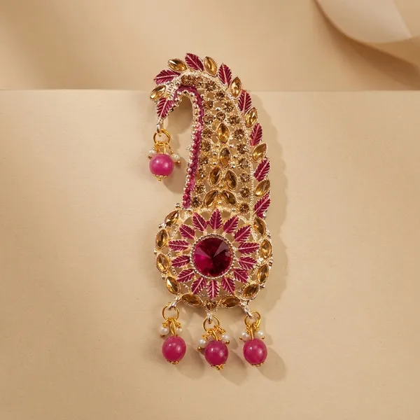 Gold_And_Red_Metal_Royal_Brooch_For_Men_