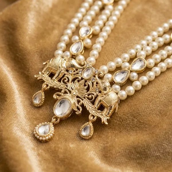 White_Metal_And_Pearls_Mala_For_Men