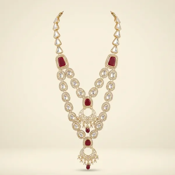 White_And_Red_Metal_And_Pearls_Mala_For_Men