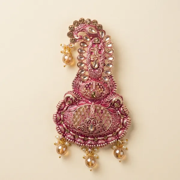 Pink_Metal_Royal_Brooch_For_Men_