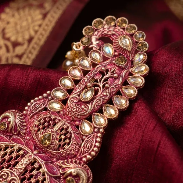 Pink_Metal_Royal_Brooch_For_Men_