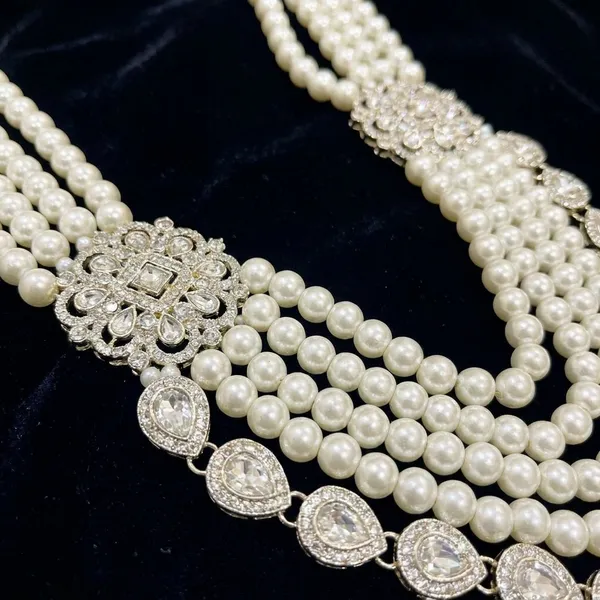 White_Metal_And_Pearls_Mala_For_Men