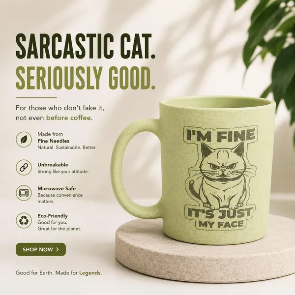 Attitude_Cat_Sustainable_Pine_Needle_Coffee_Mug