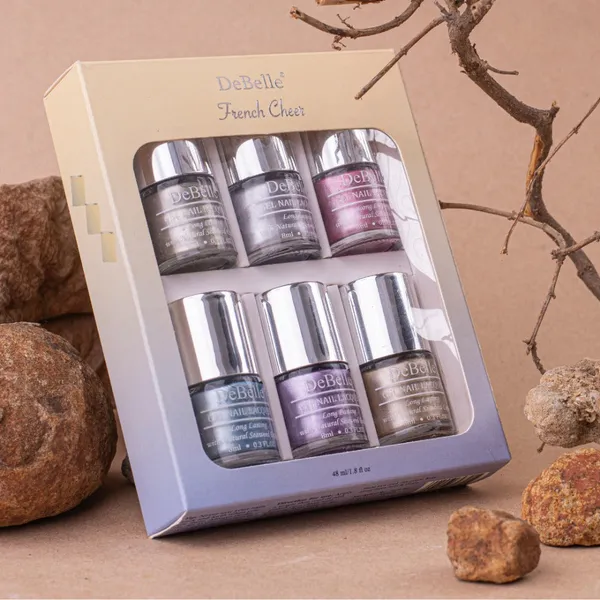DeBelle_Combo_Gift_Set_Of_6_Chrome_Nail_Polish_French_Cheer_Metallic_Violet_Metallic_Silver_Metallic_Pink_Metallic_Gold_Metallic_Blue_And_Metallic_Rust_Gold_48_Ml_|_8_Ml_Each