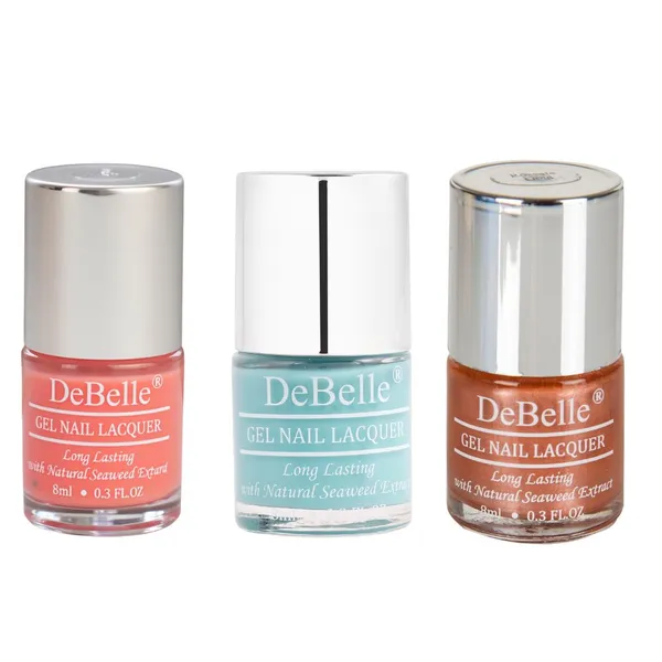 DeBelle_Gel_Nail_Lacquers_Combo_Of_3_Tahiti_Teal_Roseate_Gold_De_Carnation_8_Ml_Each
