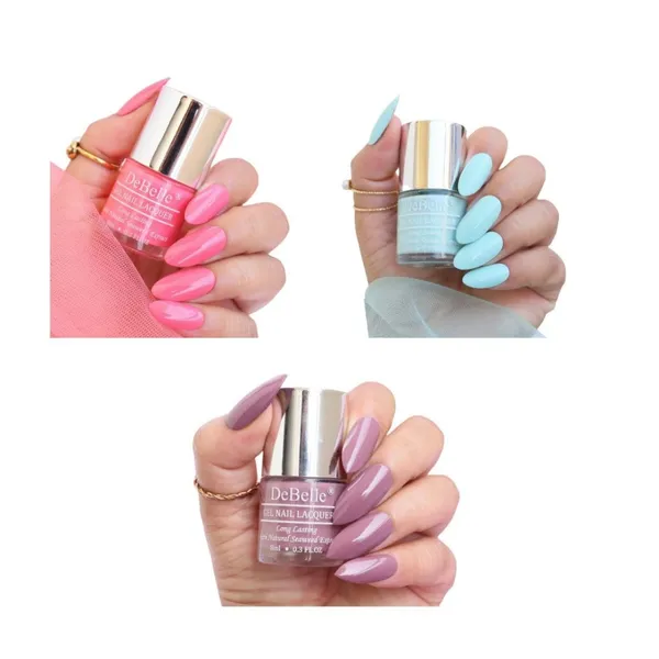 DeBelle_Gel_Nail_Lacquer_Combo_Set_Of_3_Bebe_Kiss_Hot_Pink_Mint_Amour_Mint_Blue_Majestique_Mauve_Mauve_24_Ml