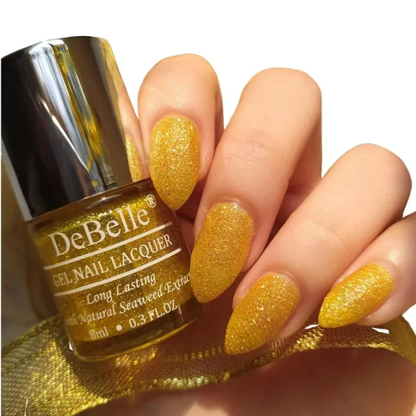 DeBelle_Gel_Nail_Lacquer_Pegasus_Lime_Yellow_With_Gold_Glitter_Nail_Polish_8_Ml