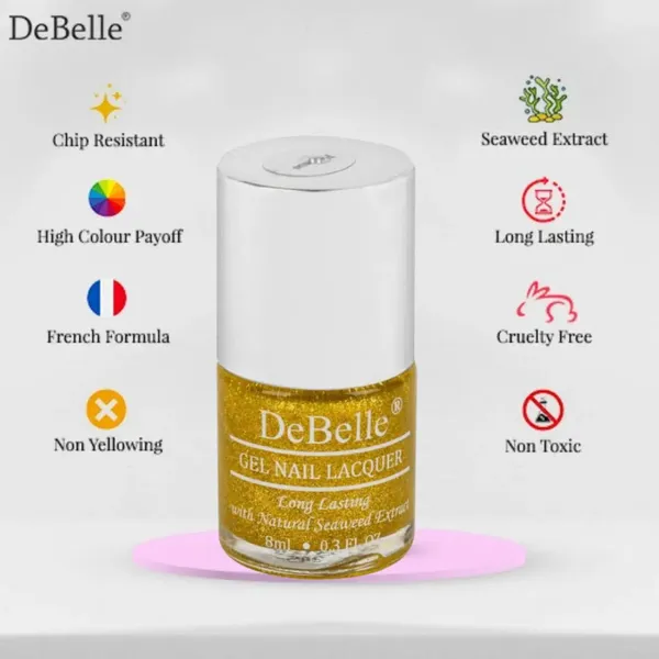 DeBelle_Gel_Nail_Lacquer_Pegasus_Lime_Yellow_With_Gold_Glitter_Nail_Polish_8_Ml