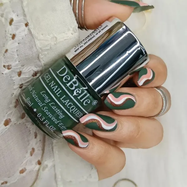 DeBelle_Gel_Nail_Lacquer_Green_Olivia_8_Ml_Green_Nail_Polish