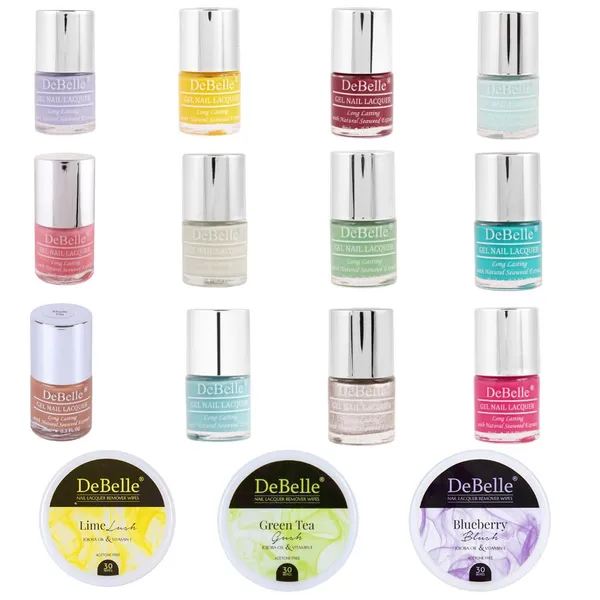 DeBelle_Gel_Nail_Lacquers_Combo_Of_12_And_3_Nail_Lacquer_Remover_Wipes