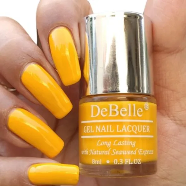 DeBelle_Gel_Nail_Lacquer_Caramelo_Yellow_Bright_Yellow_Nail_Polish_8_Ml