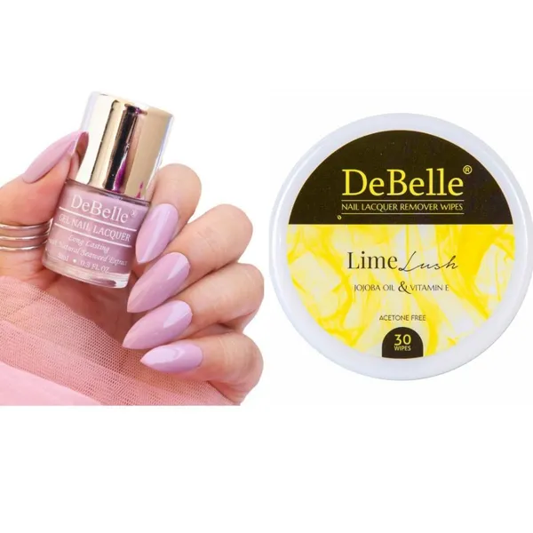DeBelle_Gel_Nail_Lacquer_Mary_Magnolia_Lime_Lush_Nail_Lacquer_Remover_Wipes_Combo