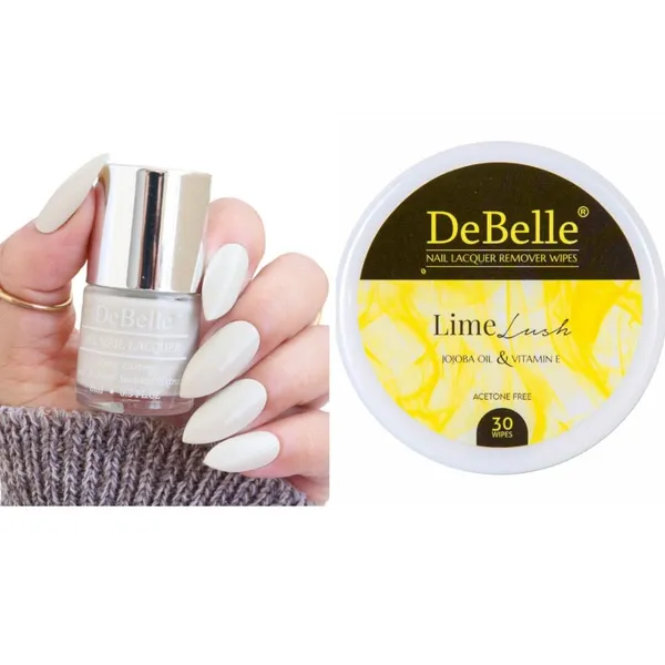 DeBelle_Gel_Nail_Lacquer_Natural_Blush_Lime_Lush_Nail_Lacquer_Remover_Wipes_Combo