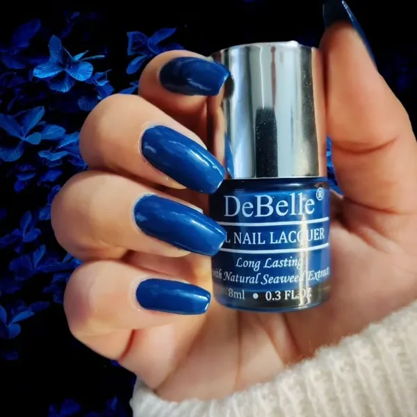 DeBelle_Gel_Nail_Lacquer_Bleu_Allure_Lime_Lush_Nail_Lacquer_Remover_Wipes_Combo