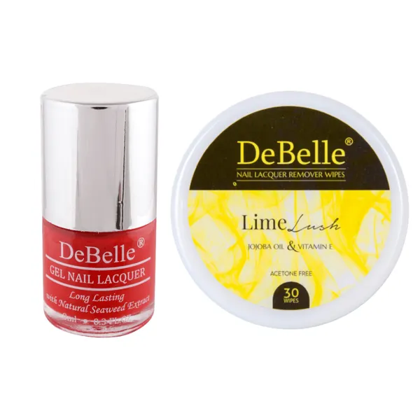 DeBelle_Gel_Nail_Lacquer_French_Affair_Lime_Lush_Nail_Lacquer_Remover_Wipes_Combo