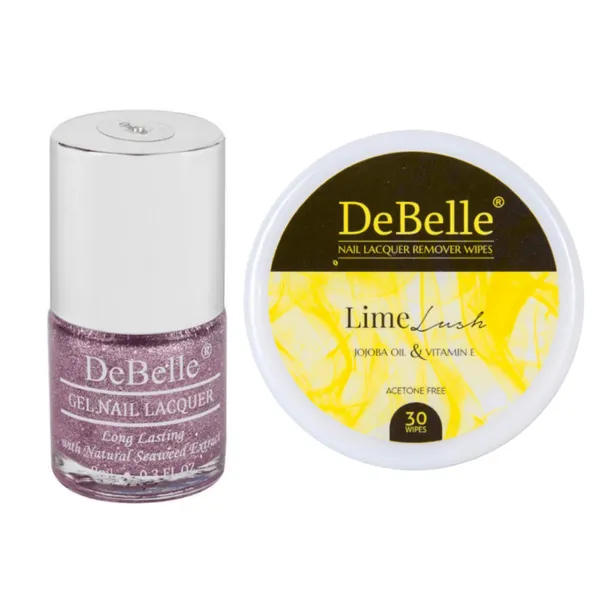 DeBelle_Gel_Nail_Lacquer_Ophelia_Lime_Lush_Nail_Lacquer_Remover_Wipes_Combo