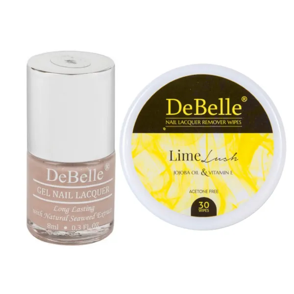 DeBelle_Gel_Nail_Lacquer_Aries_Lime_Lush_Nail_Lacquer_Remover_Wipes_Combo