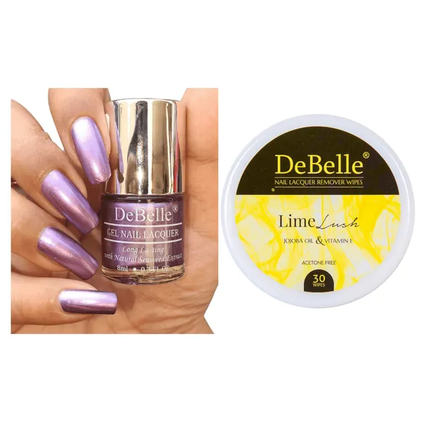 DeBelle_Gel_Nail_Lacquer_Chrome_Wine_Lime_Lush_Nail_Lacquer_Remover_Wipes_Combo