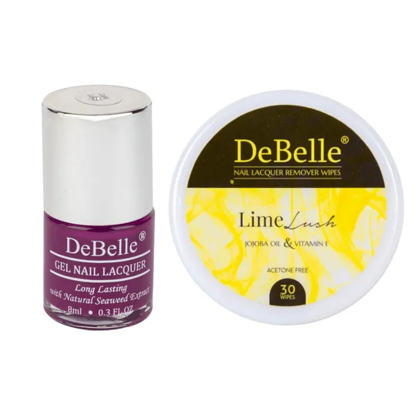 DeBelle_Gel_Nail_Lacquer_Luxe_Lotus_Lime_Lush_Nail_Lacquer_Remover_Wipes_Combo