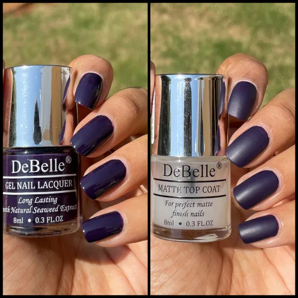 DeBelle_Gel_Nail_Lacquer_Royale_Viola_Matte_Top_Coat_Combo