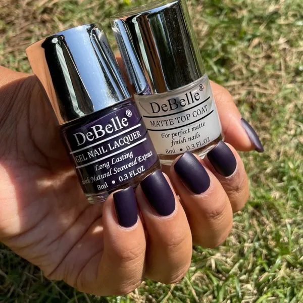 DeBelle_Gel_Nail_Lacquer_Royale_Viola_Matte_Top_Coat_Combo