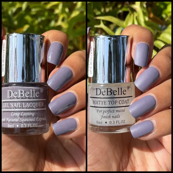DeBelle_Gel_Nail_Lacquer_Viola_Dew_Matte_Top_Coat_Combo