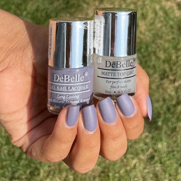 DeBelle_Gel_Nail_Lacquer_Viola_Dew_Matte_Top_Coat_Combo